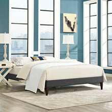 Load image into Gallery viewer, Tessie Fabric Full Bed Frame with Squared Tapered Legs by Modway
