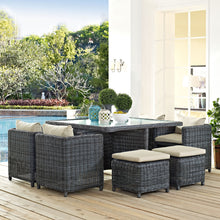 Load image into Gallery viewer, Summon 9 Piece Outdoor Patio Sunbrella¨ Dining Set by Modway
