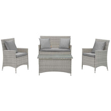 Load image into Gallery viewer, Bridge 4 Piece Outdoor Patio Patio Conversation Set with Pillow Set by Modway
