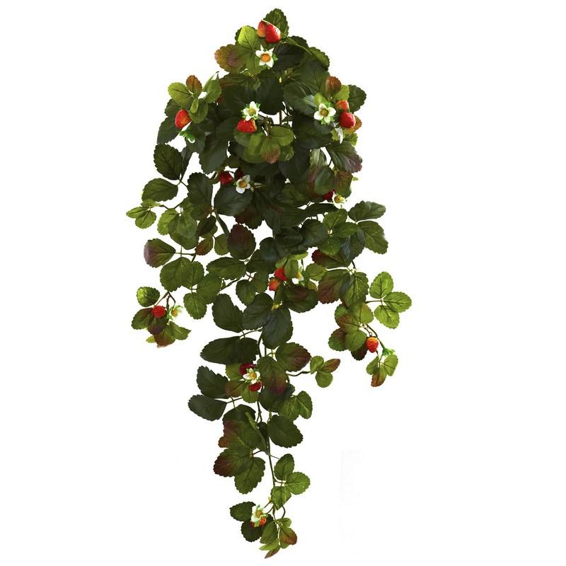 Strawberry Hanging Bush with  Berry (Set of 2)