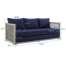 Load image into Gallery viewer, Aura Outdoor Patio Wicker Rattan Sofa by Modway

