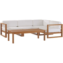 Load image into Gallery viewer, Upland 5-Piece Outdoor Patio Teak Wood Sectional Sofa Set by Modway
