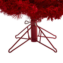 Load image into Gallery viewer, 5&#39; Red Flocked Fraser Fir Artificial Christmas Tree w/ 250 Red Lights
