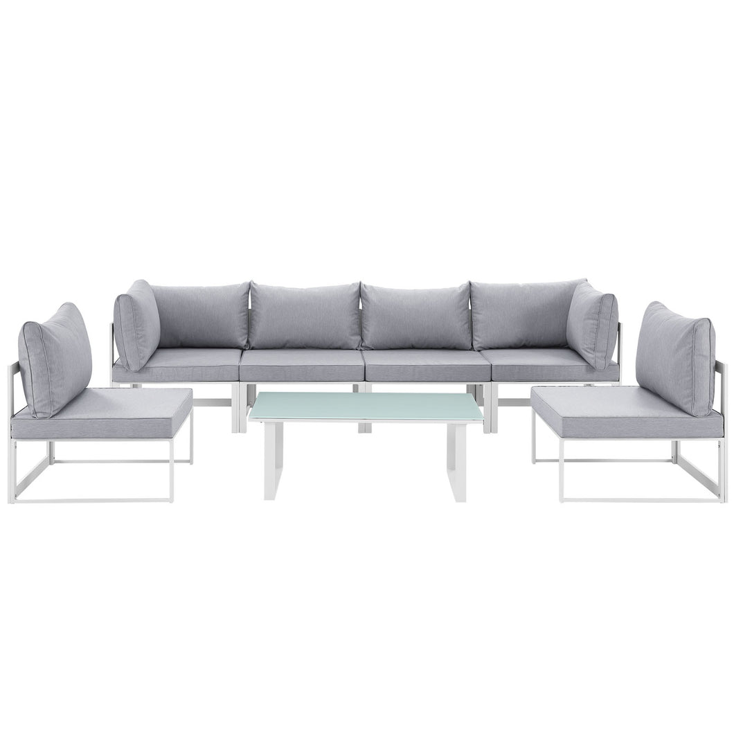 Fortuna 7 Piece Outdoor Patio Sectional Sofa Set by Modway