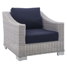 Load image into Gallery viewer, Conway 2-Piece Sunbrella¨ Outdoor Patio Wicker Rattan Armchair and Ottoman Set by Modway
