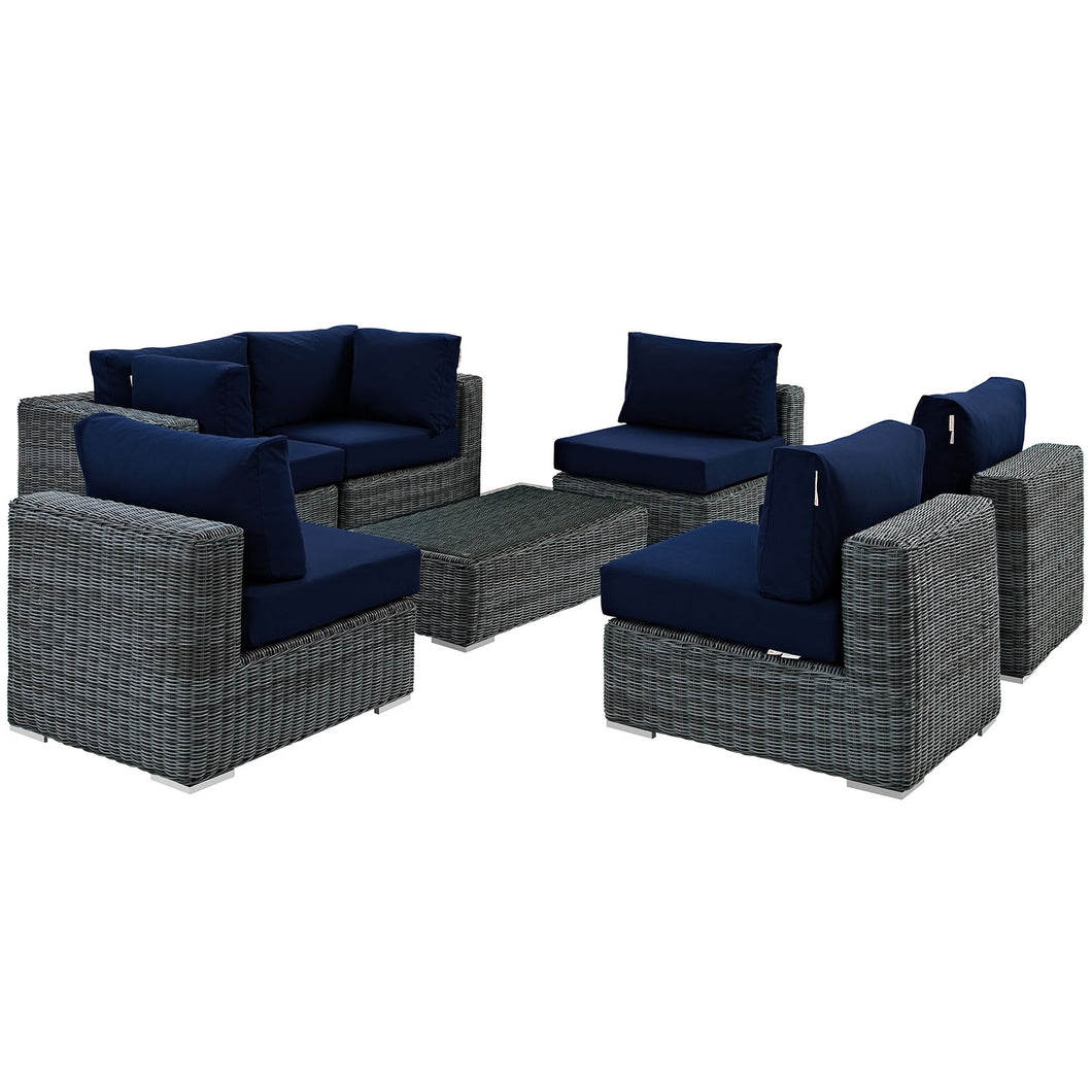 Summon 7 Piece Outdoor Patio Sunbrella¨ Sectional Set by Modway