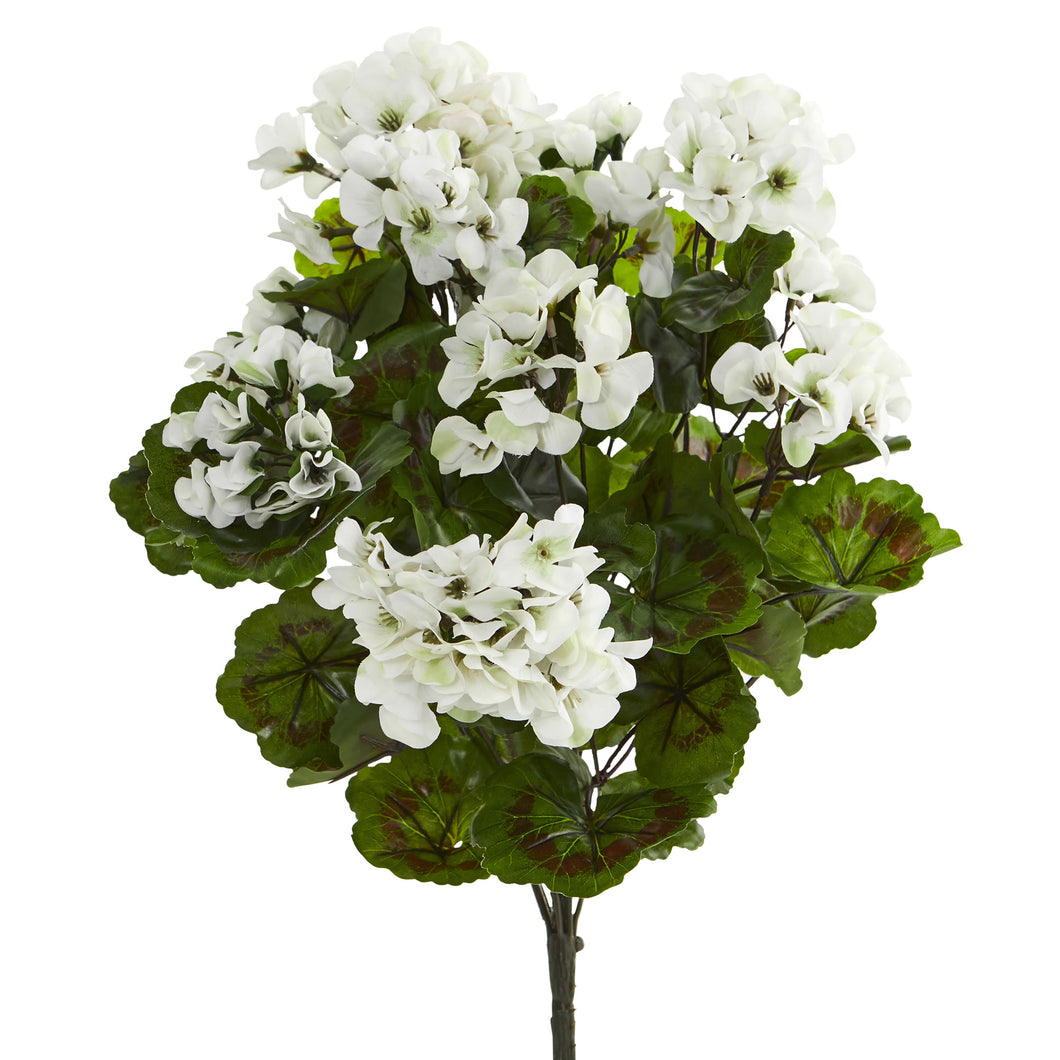 Geranium Artificial Bush UV Resistant (Set of 3)