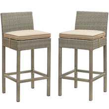 Load image into Gallery viewer, Conduit Outdoor Patio Wicker Rattan Bar Stool Set of 2 by Modway
