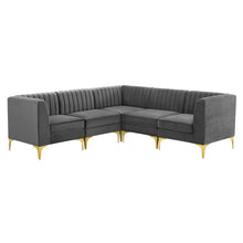 Load image into Gallery viewer, Triumph 5-Piece Channel Tufted Performance Velvet Sectional Sofa by Modway
