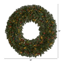 Load image into Gallery viewer, 5&#39; Giant Flocked Artificial Christmas Wreath w/280 Multicolored Lights
