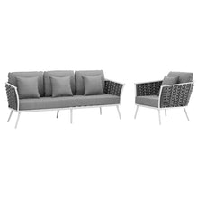 Load image into Gallery viewer, Stance 2 Piece Outdoor Patio Aluminum Sectional Sofa Set by Modway
