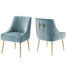 Load image into Gallery viewer, Discern Pleated Back Upholstered Performance Velvet Dining Chair Set of 2 by Modway
