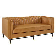 Load image into Gallery viewer, Devote Channel Tufted Vegan Leather Loveseat by Modway
