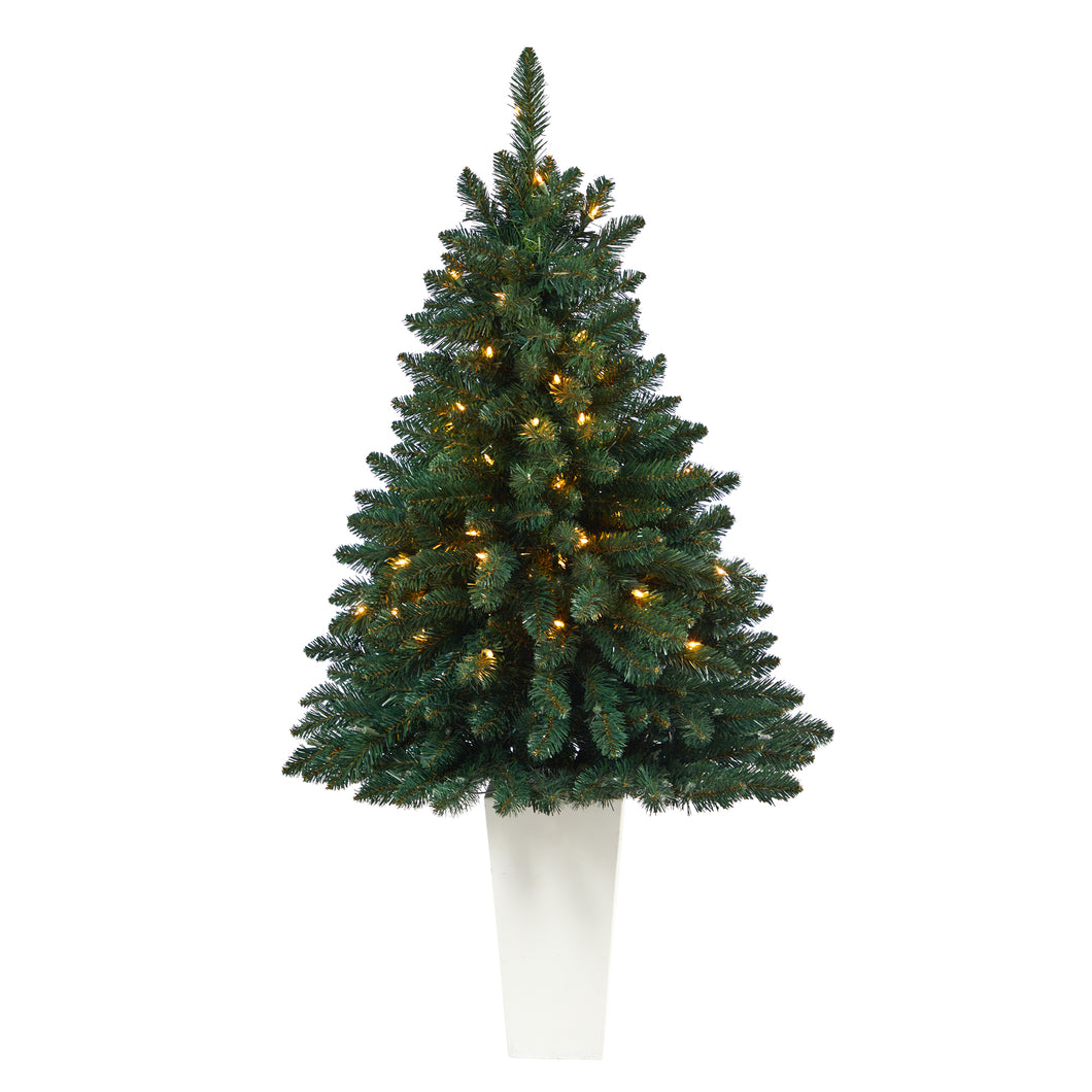 52' Northern Rocky Spruce Artificial Christmas Tree w/ 100 Clear Lights