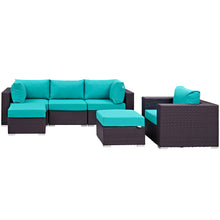 Load image into Gallery viewer, Convene 6 Piece Sectional Set in Espresso Turquoise
