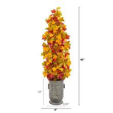 Load image into Gallery viewer, 46&quot; Autumn Maple Artificial Tree in Vintage Metal Planter
