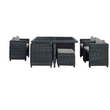Load image into Gallery viewer, Summon 9 Piece Outdoor Patio Sunbrella¨ Dining Set by Modway
