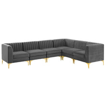 Load image into Gallery viewer, Triumph 6-Piece Channel Tufted Performance Velvet Sectional Sofa by Modway
