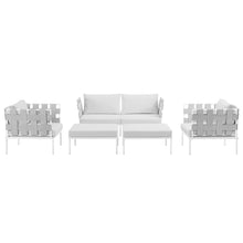 Load image into Gallery viewer, Harmony 5 Piece Outdoor Patio Aluminum Sectional Sofa Set by Modway
