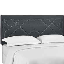 Load image into Gallery viewer, Reese Nailhead Upholstered Linen Fabric Full / Queen Headboard by Modway

