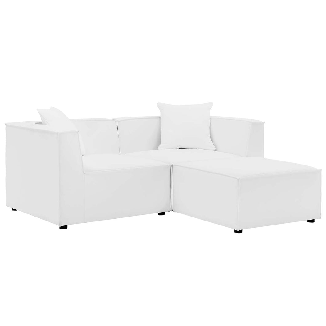 Saybrook Outdoor Patio Upholstered Loveseat and Ottoman Set by Modway