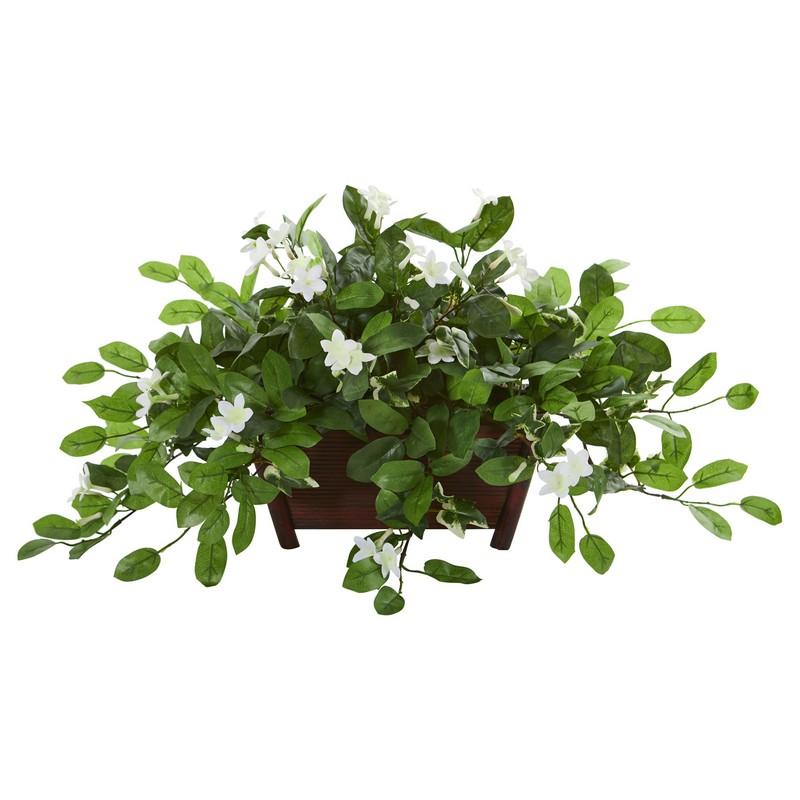 Mix Stephanotis Artificial Plant In Decorative Planter 8216 By Nearly Natural