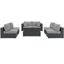 Load image into Gallery viewer, Sojourn 7 Piece Outdoor Patio Sunbrella¨ Sectional Set by Modway
