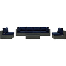 Load image into Gallery viewer, Sojourn 7 Piece Outdoor Patio Sunbrella¨ Sectional Set by Modway
