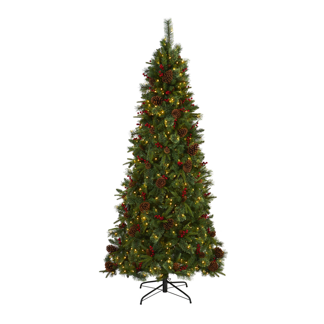 7.5' Norway Mixed Pine Artificial Christmas Tree w/ 450 Clear LED Lights