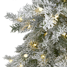 Load image into Gallery viewer, 5&#39; Slim Flocked Nova Scotia Spruce Artificial Christmas Tree
