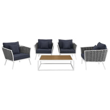 Load image into Gallery viewer, Stance 5 Piece Outdoor Patio Aluminum Sectional Sofa Set by Modway
