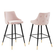 Load image into Gallery viewer, Adorn Performance Velvet Bar Stool Set of 2 by Modway
