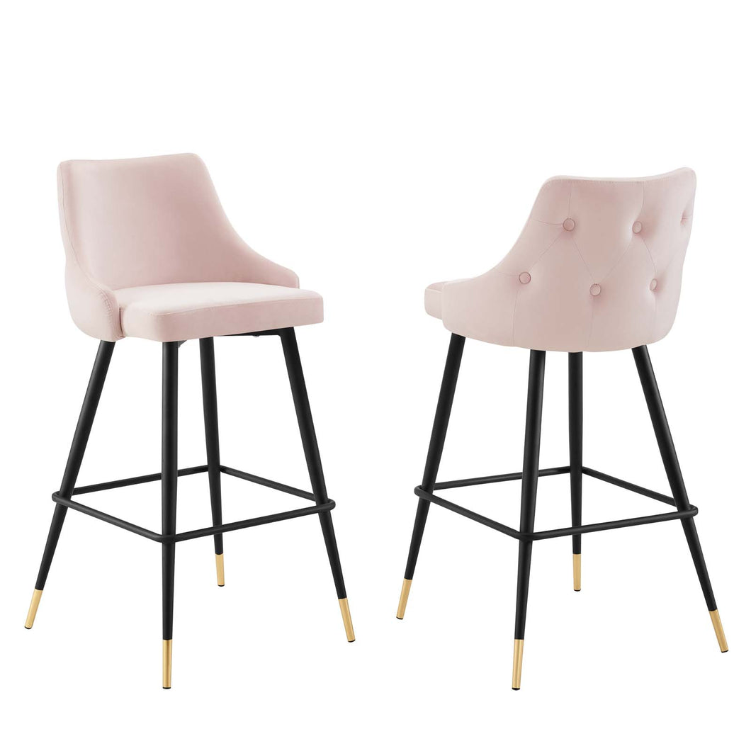 Adorn Performance Velvet Bar Stool Set of 2 by Modway
