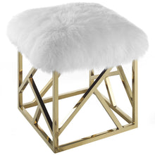 Load image into Gallery viewer, Intersperse Sheepskin Ottoman by Modway
