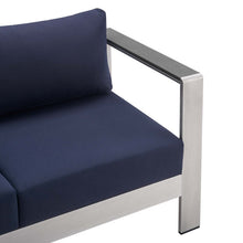Load image into Gallery viewer, Shore 4 Piece Sunbrella¨ Fabric Outdoor Patio Aluminum Set by Modway
