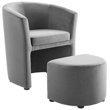 Load image into Gallery viewer, Divulge Performance Velvet Arm Chair and Ottoman Set by Modway
