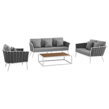 Load image into Gallery viewer, Stance 4 Piece Outdoor Patio Aluminum Sectional Sofa Set by Modway
