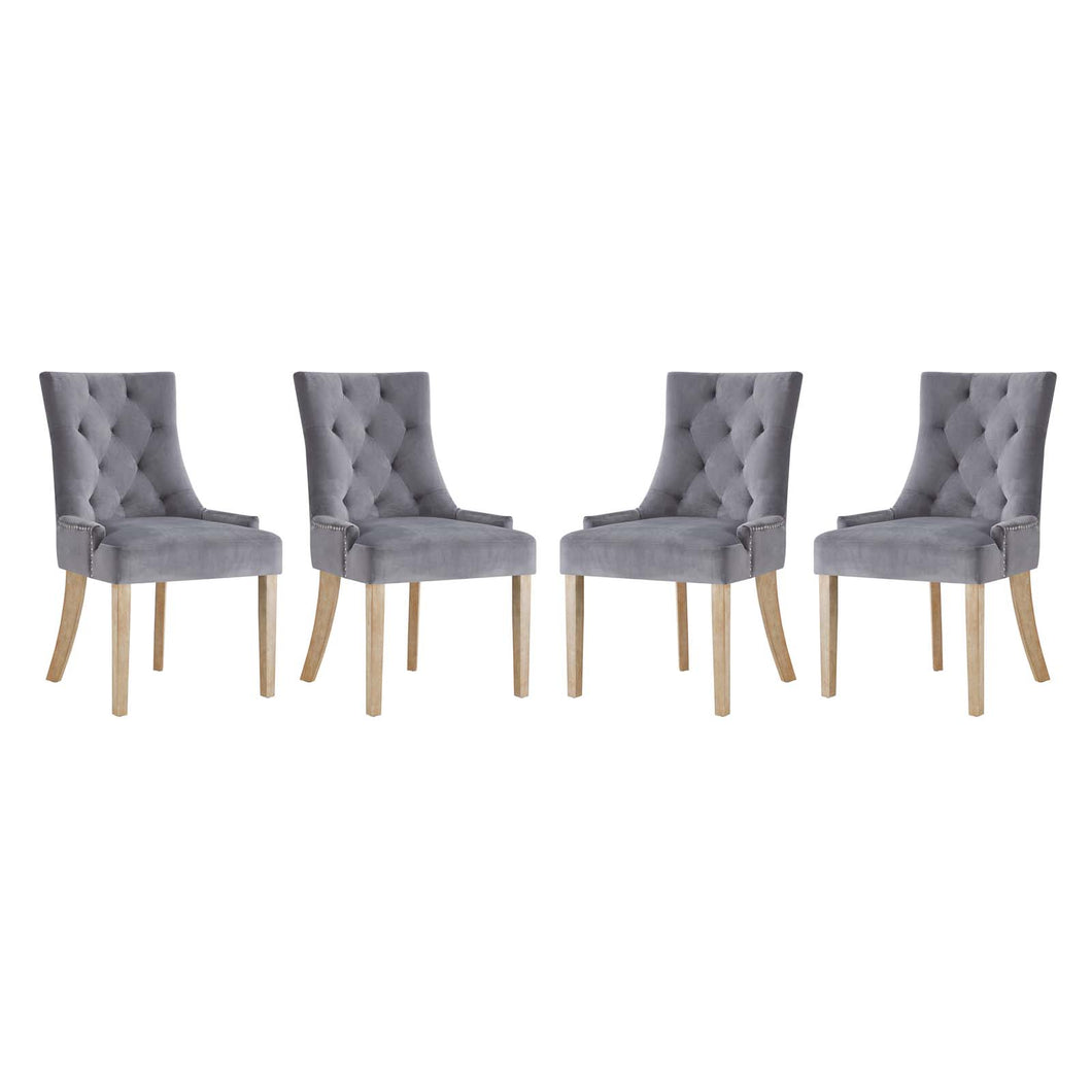 Pose Performance Velvet Dining Chair Set of 4 by Modway