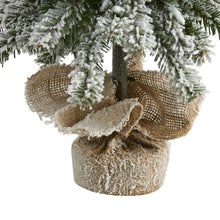Load image into Gallery viewer, 2&#39; Flocked Alpine Christmas Artificial Tree w/ 35 Lights, 92 Bendable Branches
