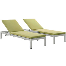 Load image into Gallery viewer, Shore 3 Piece Outdoor Patio Aluminum Chaise with Cushions
