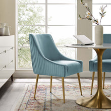Load image into Gallery viewer, Discern Pleated Back Upholstered Performance Velvet Dining Chair by Modway
