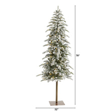 Load image into Gallery viewer, 6.5&#39; Flocked Washington Alpine Christmas Artificial Tree w/250 White Warm LED
