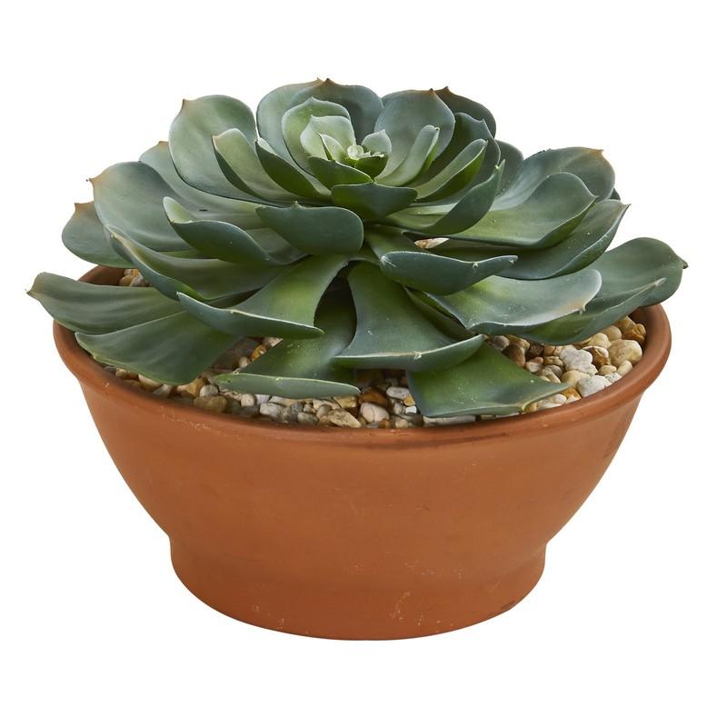 Giant Echeveria Succulent Artificial Plant in Terra Cotta Planter