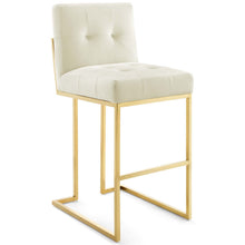 Load image into Gallery viewer, Privy Gold Stainless Steel Performance Velvet Bar Stool by Modway

