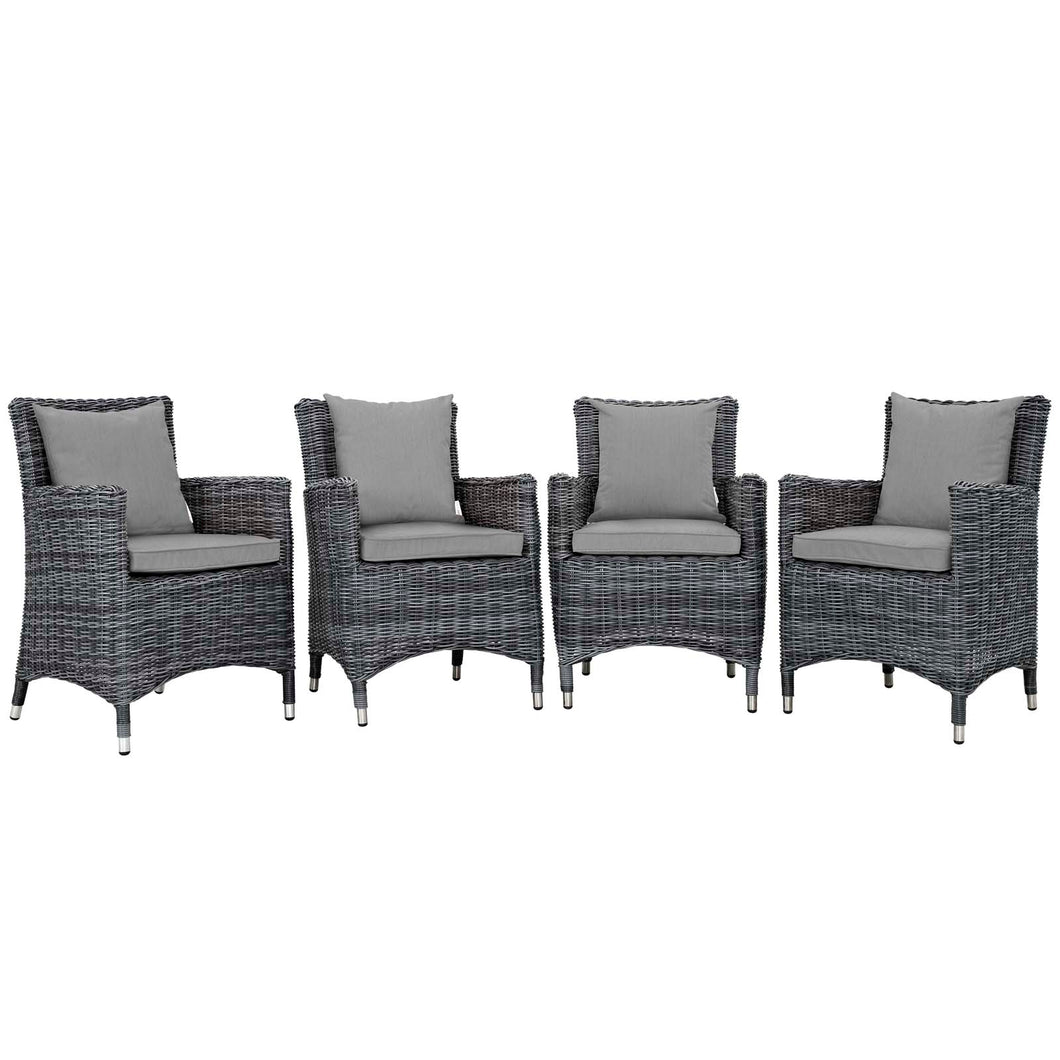 Summon 4 Piece Outdoor Patio Sunbrella¨ Dining Set by Modway