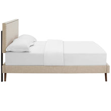 Load image into Gallery viewer, Macie Fabric Queen Platform Bed with Round Splayed Legs by Modway
