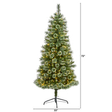 Load image into Gallery viewer, 6&#39; Wisconsin Slim Snow Tip Pine Artificial Christmas Tree w/ 300 Clear LED Light
