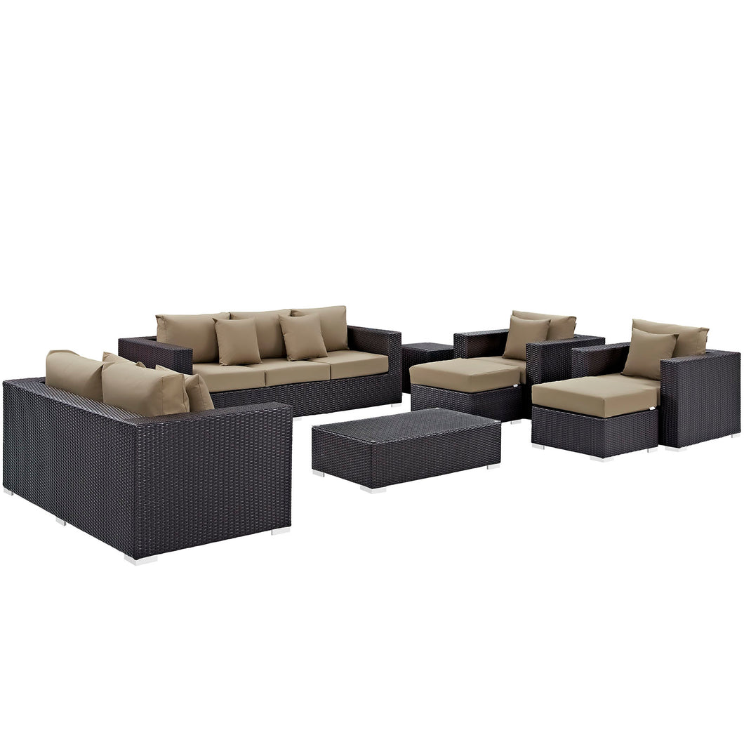 Convene 9 Piece Sofa Set in Espresso Mocha