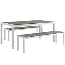 Load image into Gallery viewer, Shore 3 Piece Outdoor Patio Aluminum Dining Set by Modway
