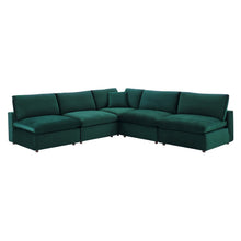 Load image into Gallery viewer, Commix 5-Piece Down Filled Overstuffed Performance Velvet Sectional Sofa by Modway
